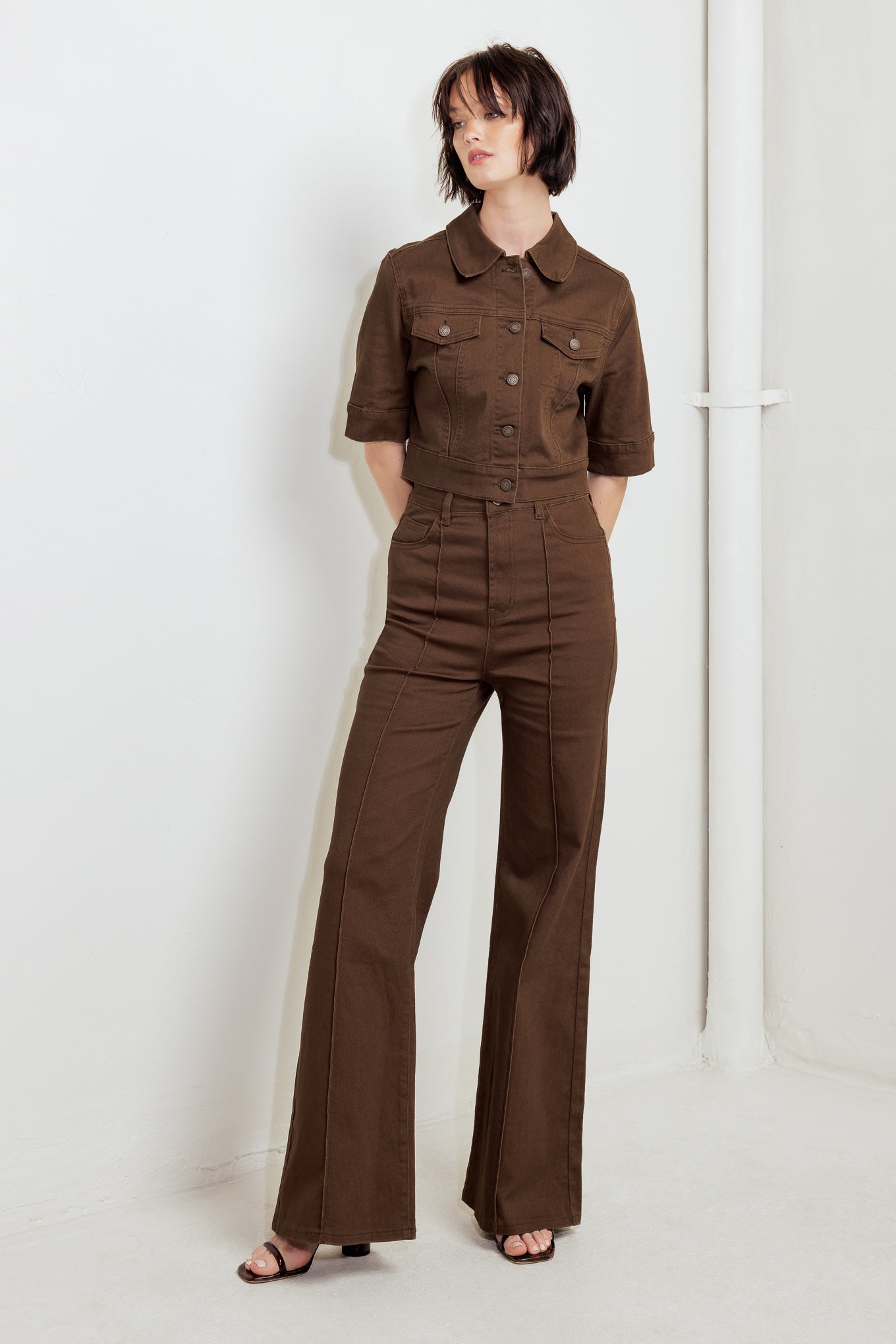 EFFORTLESS EDGE BROWN TWILL JACKET Flying Tomato